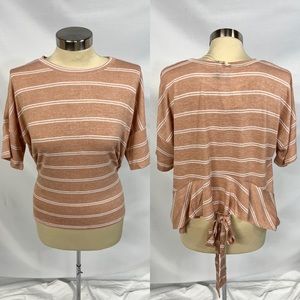 Lumiere Urban Outfitters | Coral Stripe Tie Back Top